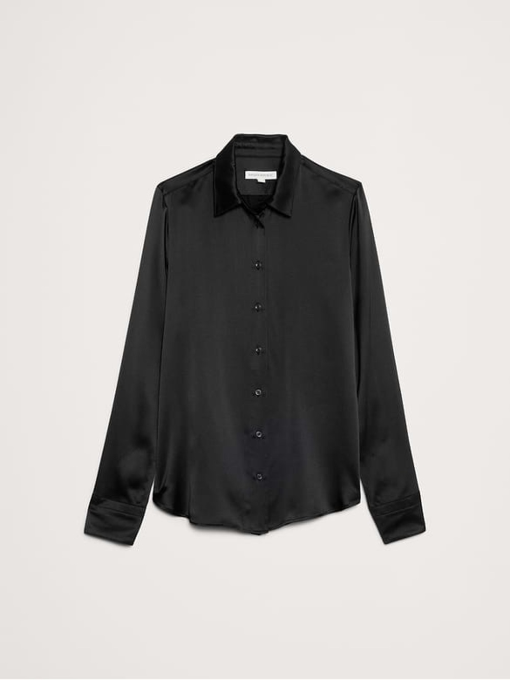 Banana Republic Everyday Silk Button Down Shirt Black Women’s Large Long Sleeve